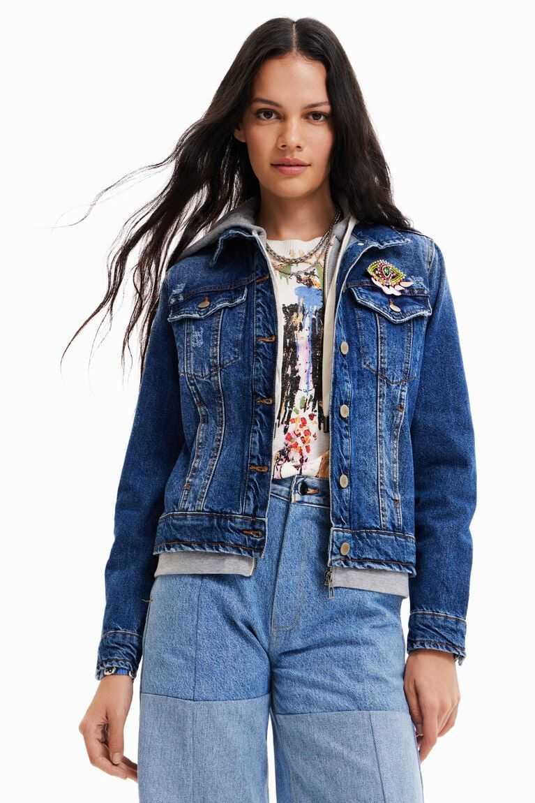 Dámské Bundy Desigual S Kapucí denim | 290841TGK