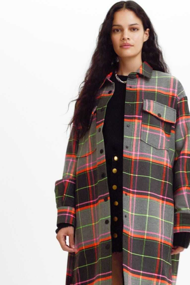 Dámské Bundy Desigual Tartan overshirt | 219745XRE