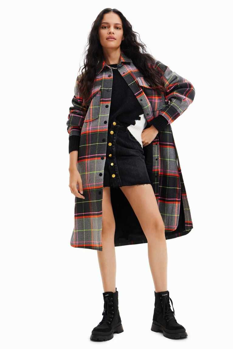 Dámské Bundy Desigual Tartan overshirt | 219745XRE