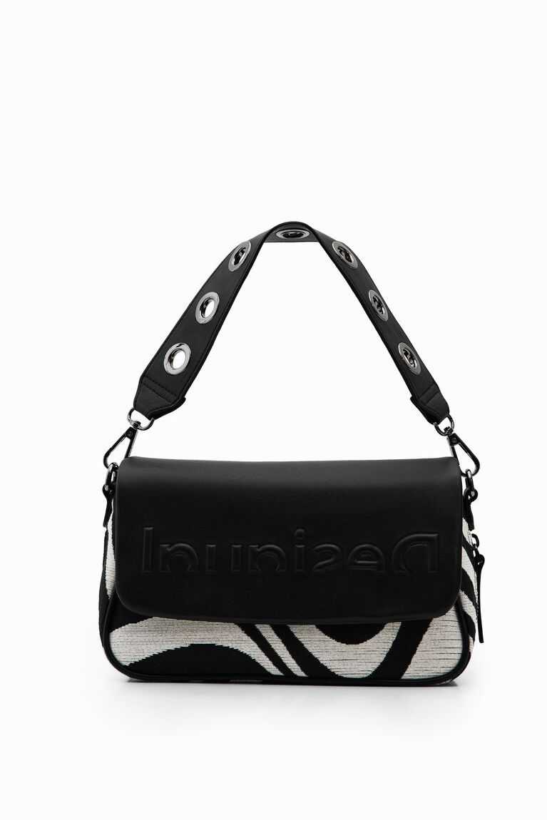 Dámské Crossbody Kabelky Desigual Small half-logo zebra | 260835PBK