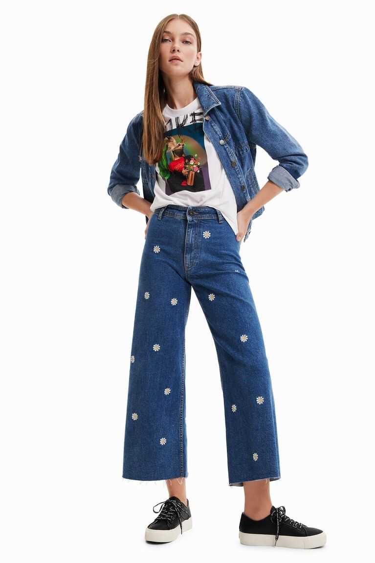 Dámské Džíny Desigual Daisy denim culottes | 792415CQS