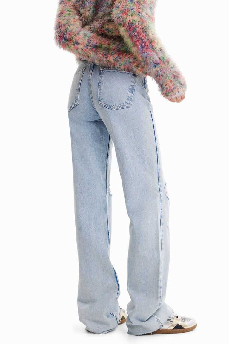 Dámské Džíny Desigual Distressed wide leg | 437861PJM