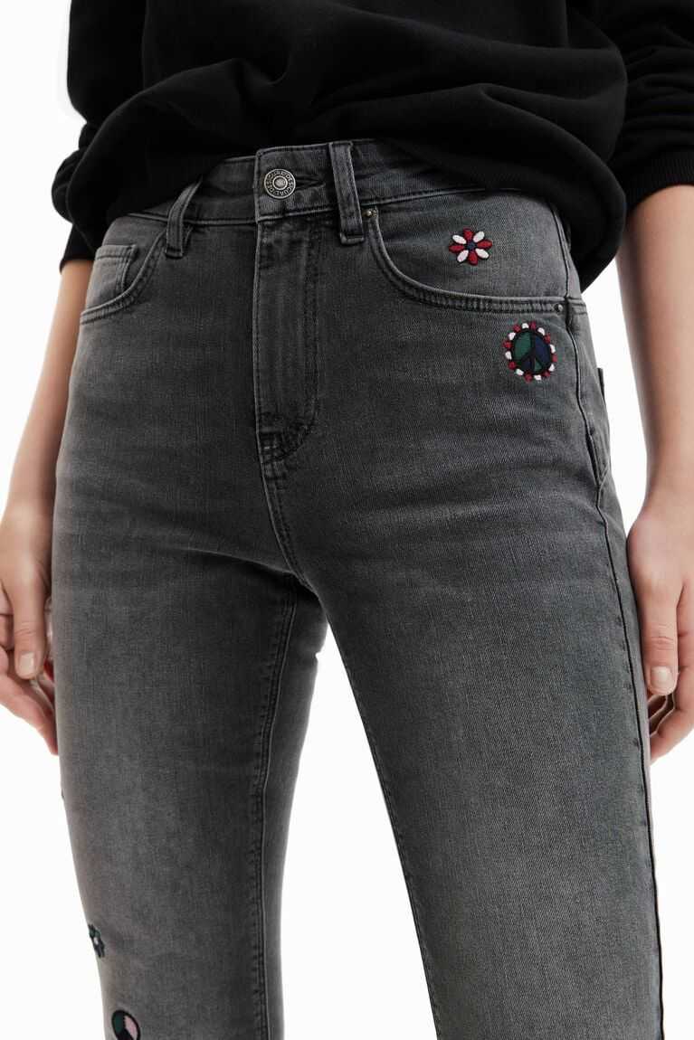 Dámské Džíny Desigual Embroidered skinny push-up | 137802ERV