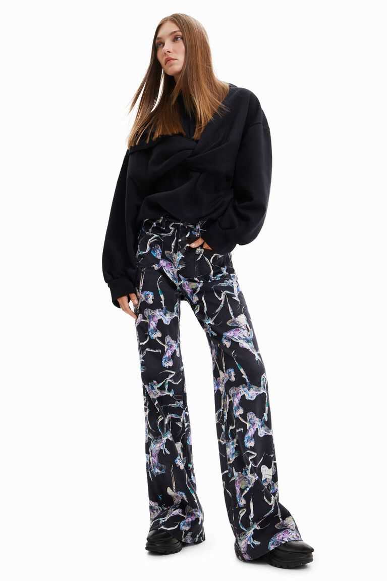 Dámské Džíny Desigual Maitrepierre wide-leg trousers | 349825OUF