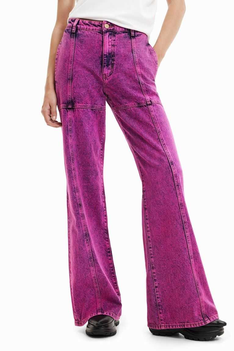 Dámské Džíny Desigual Maitrepierre wide-leg acid wash | 762510QML