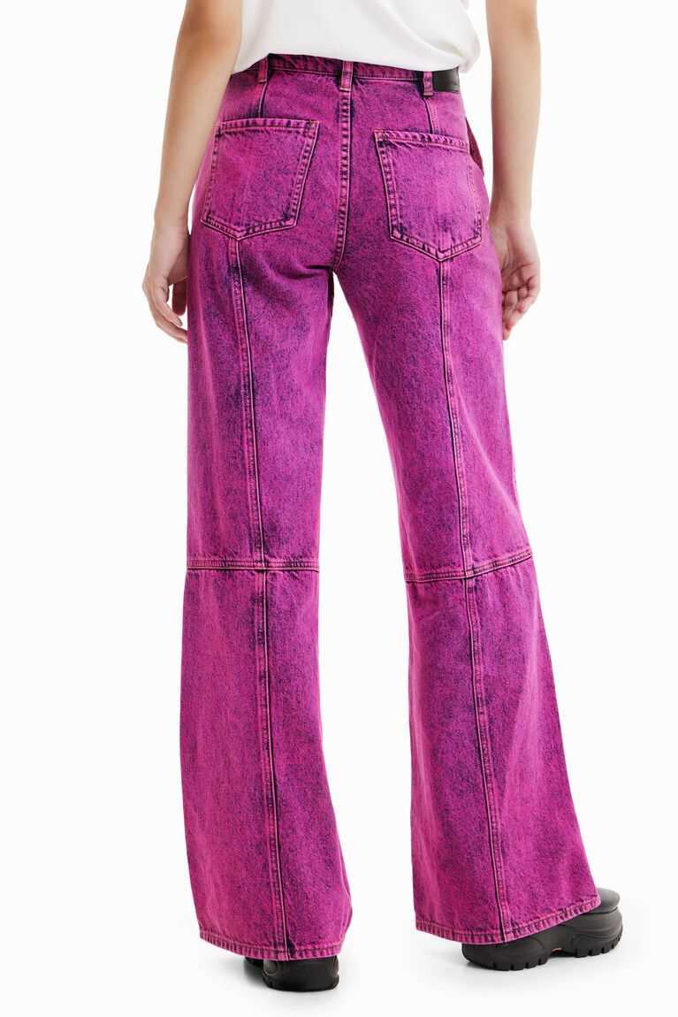 Dámské Džíny Desigual Maitrepierre wide-leg acid wash | 762510QML