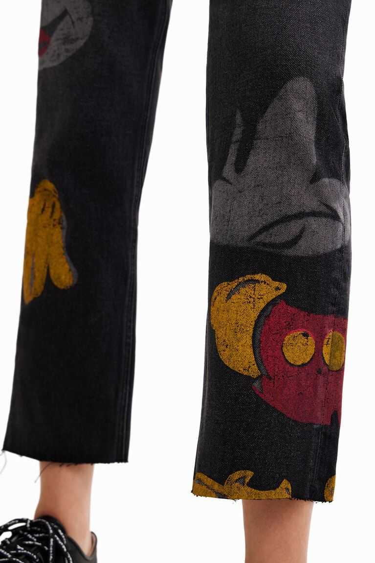 Dámské Džíny Desigual Rovný cropped Disney's Mickey Mouse | 048523BQY