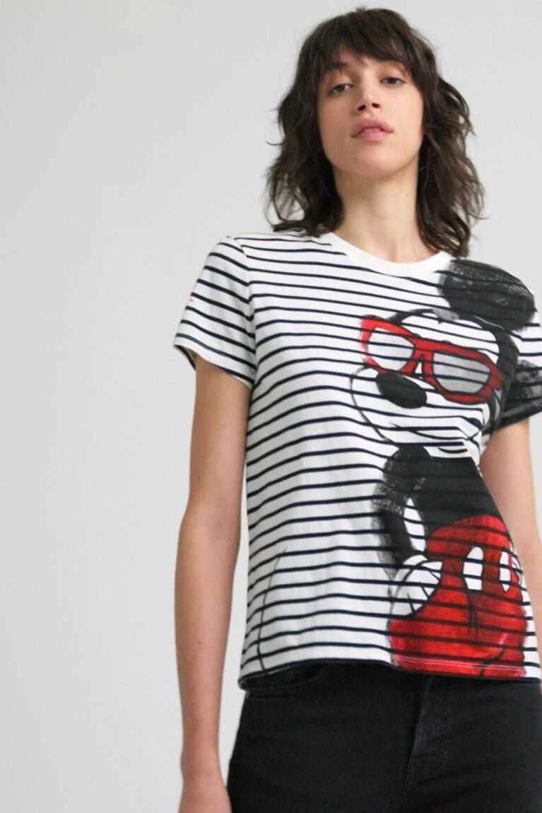 Dámské Knitwear Desigual Pruhovaný Mickey Mouse T-shirt | 980315AZL