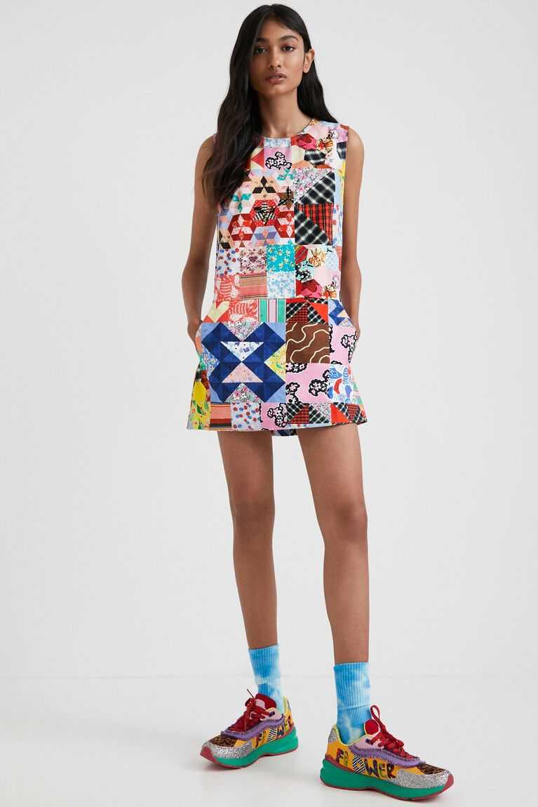 Dámské Kombinéza Desigual Johnson Hartig patchwork pinafore | 935280ZTJ