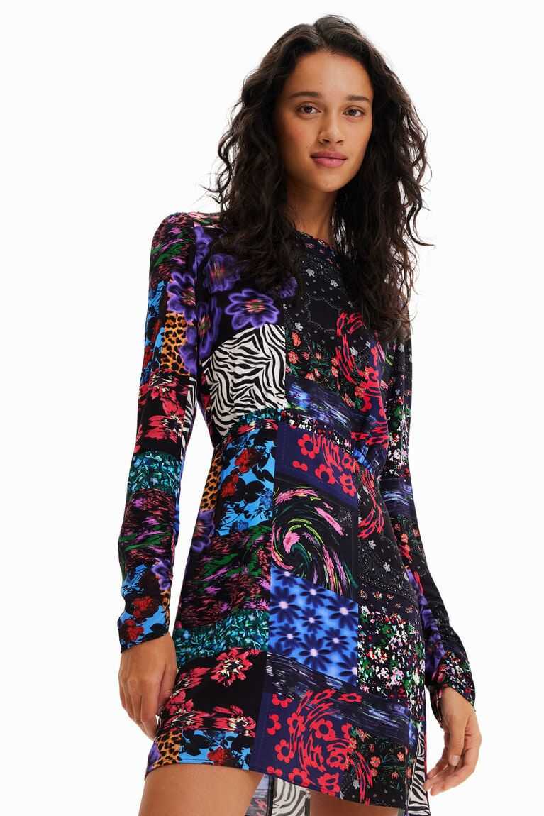 Dámské Kombinéza Desigual Krátké patchwork cut-out | 048219RGL