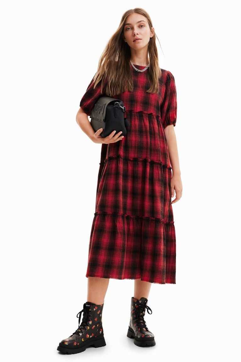 Dámské Kombinéza Desigual Plaid midi | 372501HKF