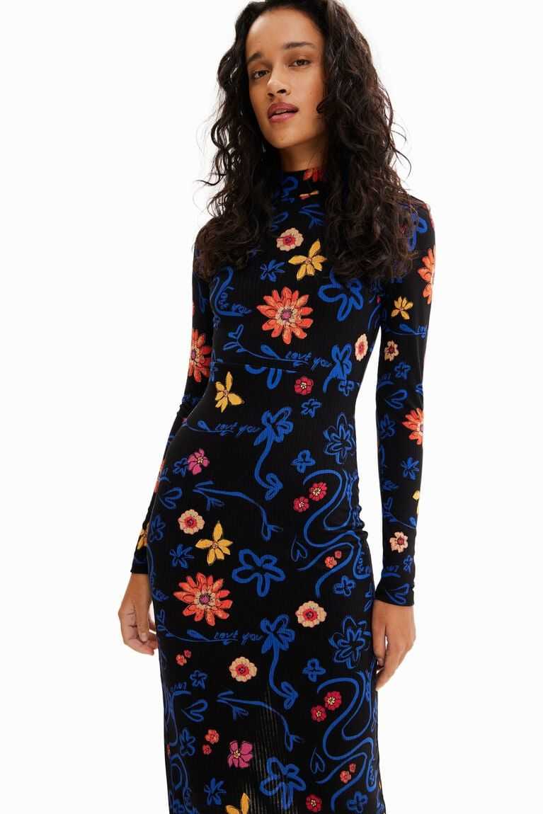 Dámské Kombinéza Desigual Slim floral midi | 728493KNB