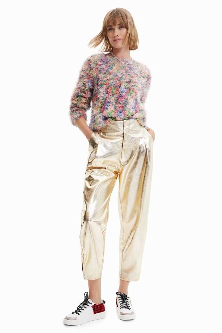 Dámské Legíny Desigual Metallic-effect slouchy trousers | 789615NJU