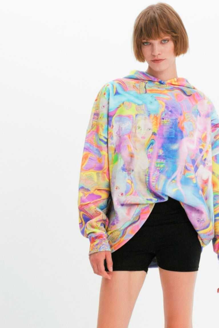 Dámské Mikiny Desigual Maria Escote oversize spirits hoodie | 840517JCW