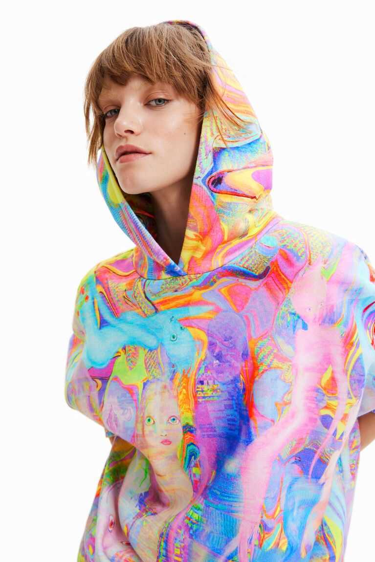 Dámské Mikiny Desigual Maria Escote oversize spirits hoodie | 840517JCW