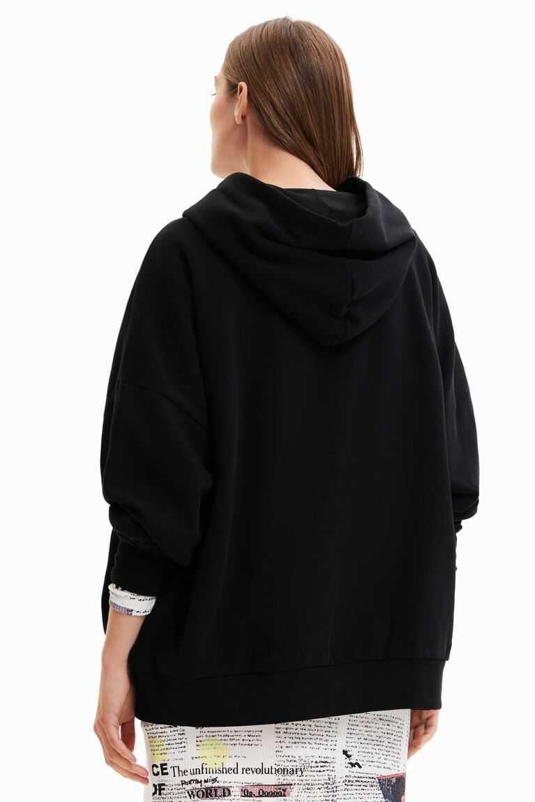 Dámské Mikiny Desigual Oversize Manifesto text hoodie | 043851PVQ