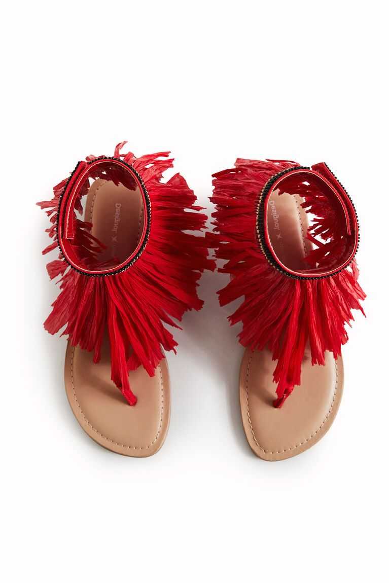 Dámské Sandály Desigual Stella Jean fringed flat | 035674AVU