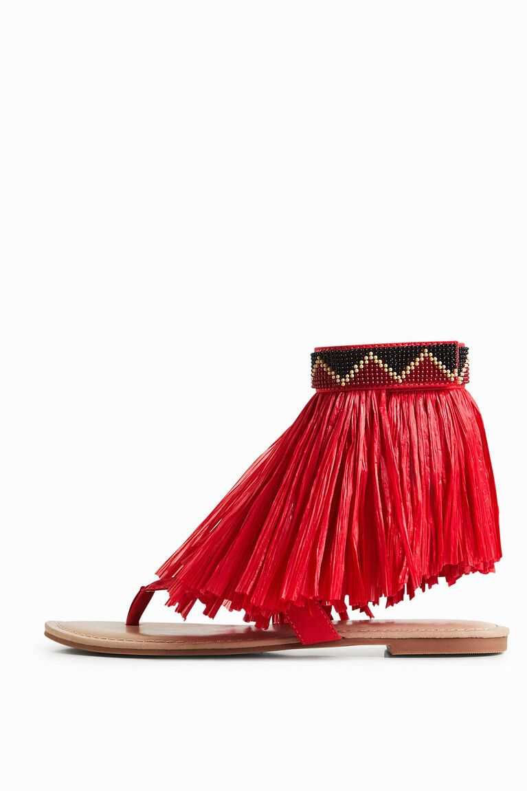 Dámské Sandály Desigual Stella Jean fringed flat | 035674AVU