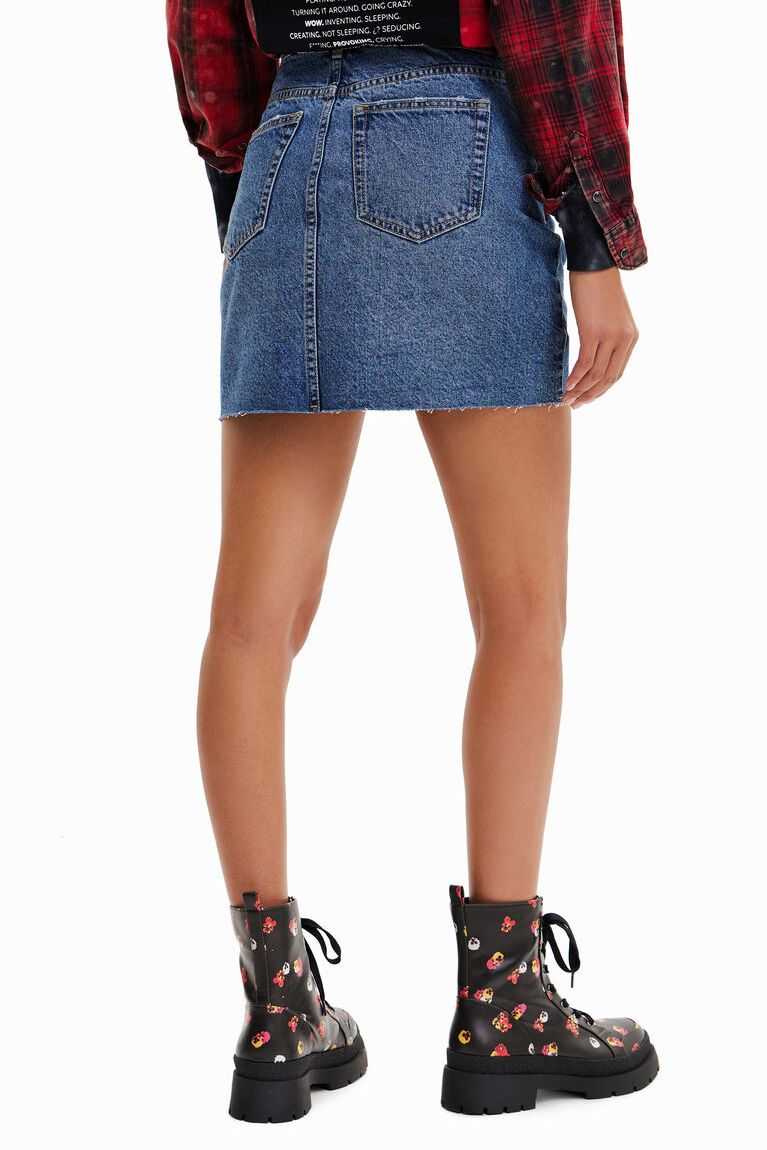 Dámské Sukně Desigual Criss-cross waist denim mini | 354972DGK