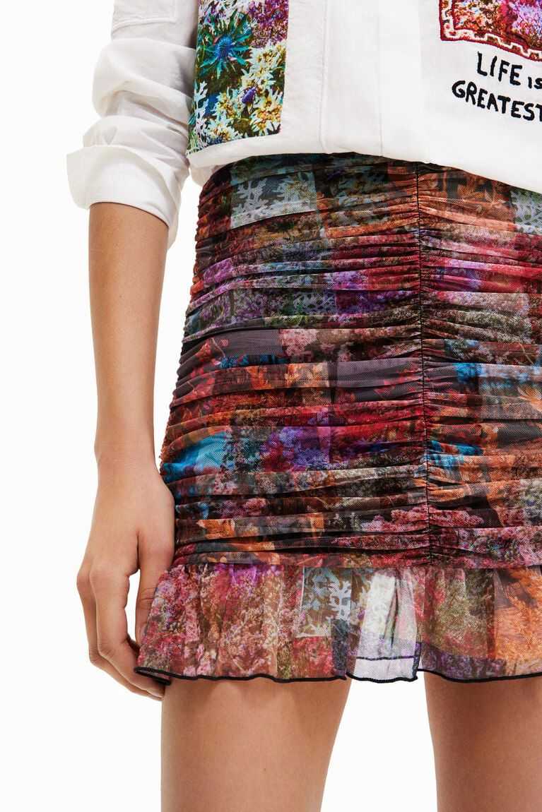 Dámské Sukně Desigual Draped floral patchwork mini | 318067FNU