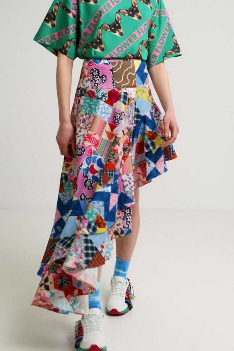 Dámské Sukně Desigual Johnson Hartig asymmetric patchwork | 452830KUO