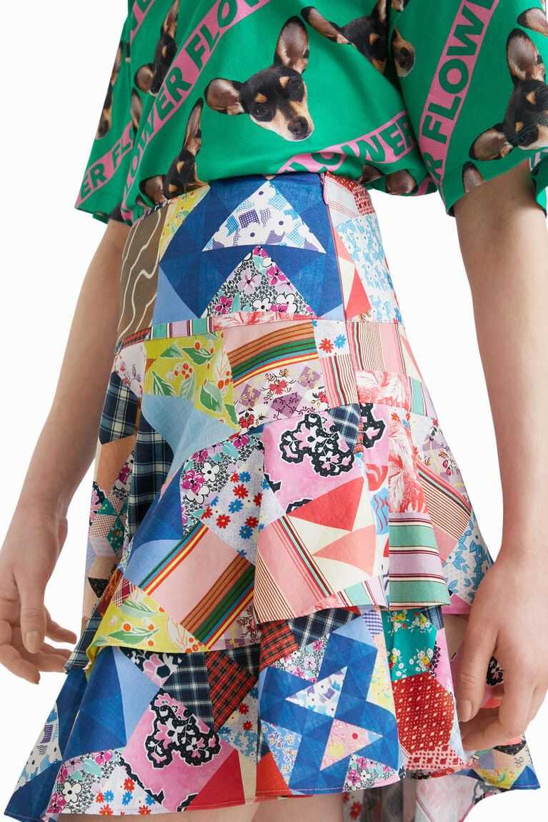 Dámské Sukně Desigual Johnson Hartig asymmetric patchwork | 452830KUO