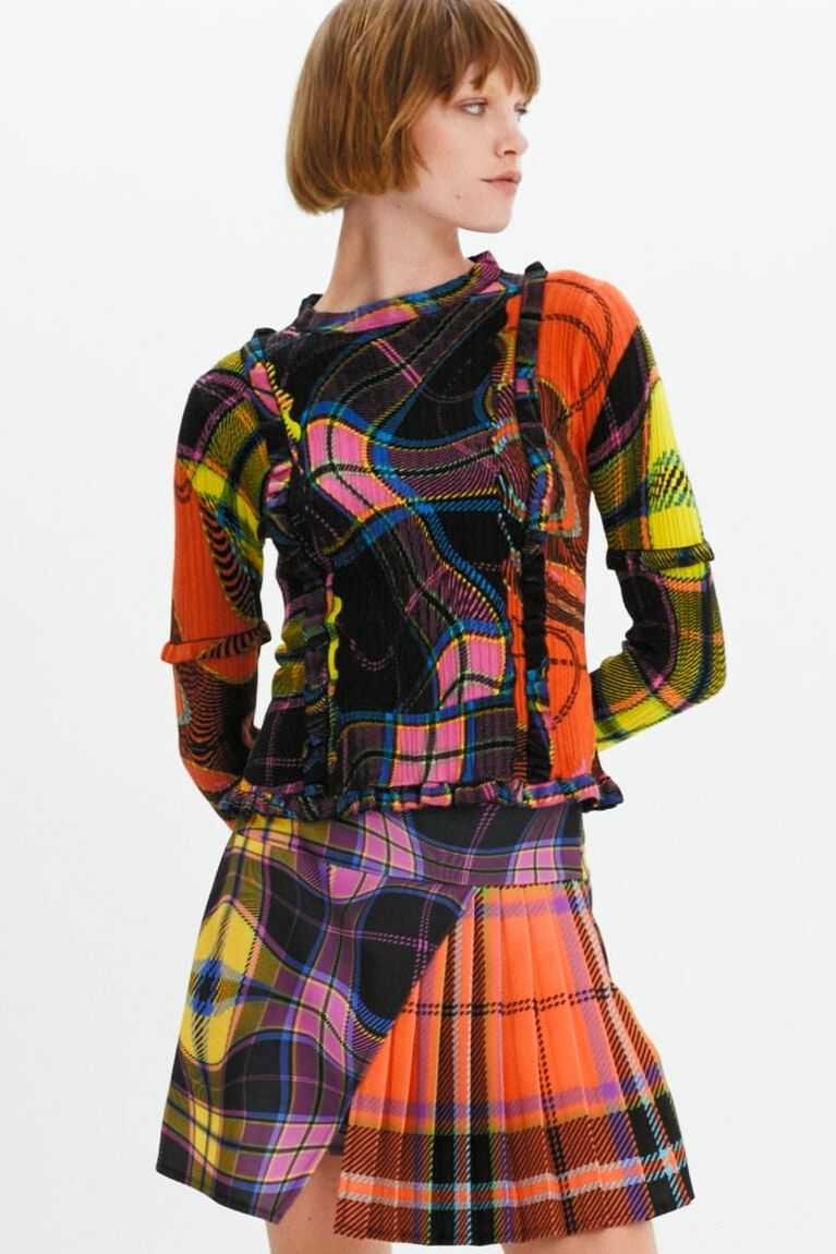 Dámské Sukně Desigual Maria Escote criss-cross plaid mini | 125076CUD