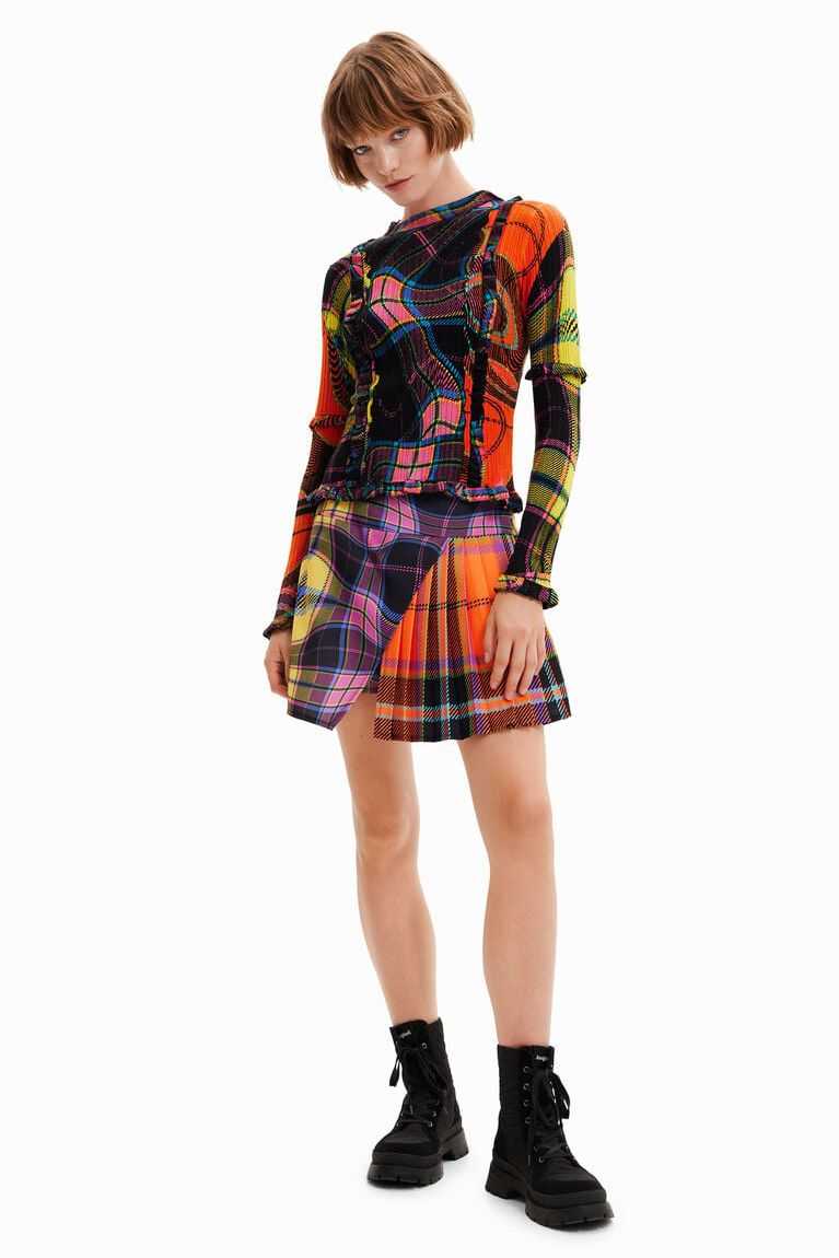 Dámské Sukně Desigual Maria Escote criss-cross plaid mini | 125076CUD