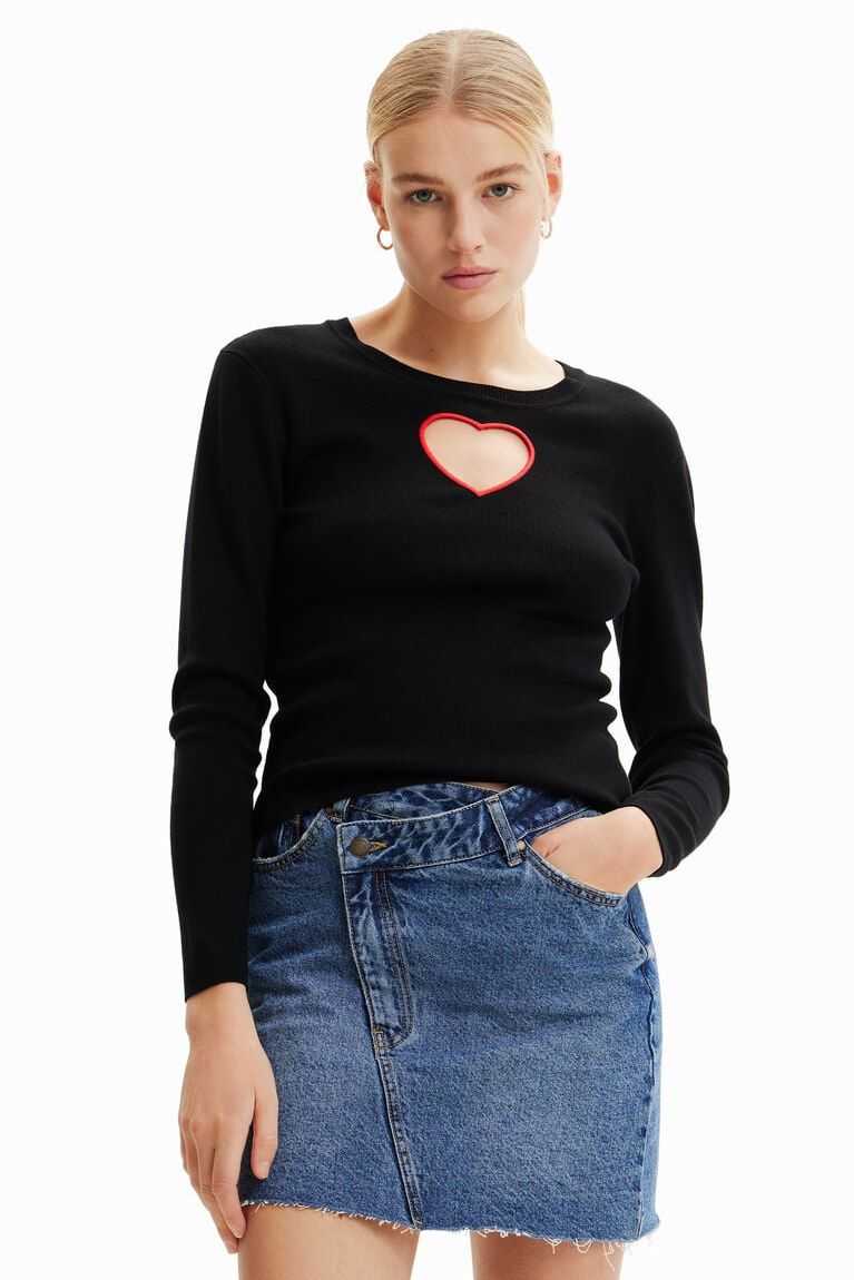 Dámské Svetry Desigual Cut-out heart pullover | 032478YAN