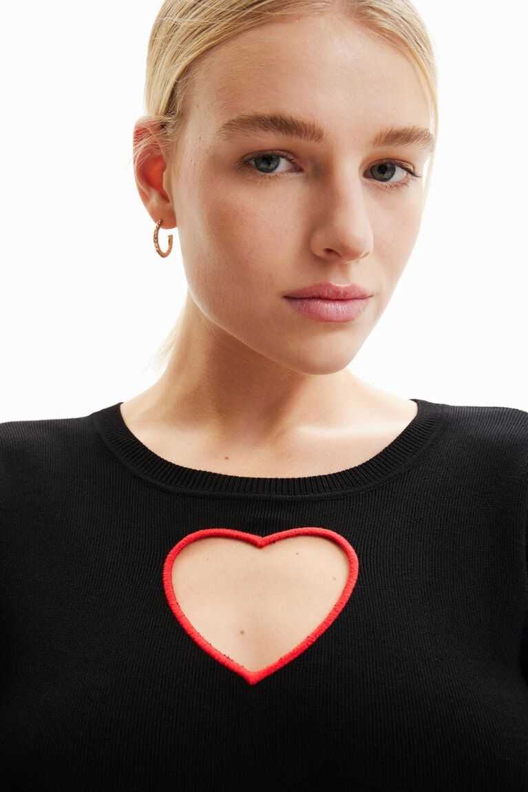 Dámské Svetry Desigual Cut-out heart pullover | 032478YAN