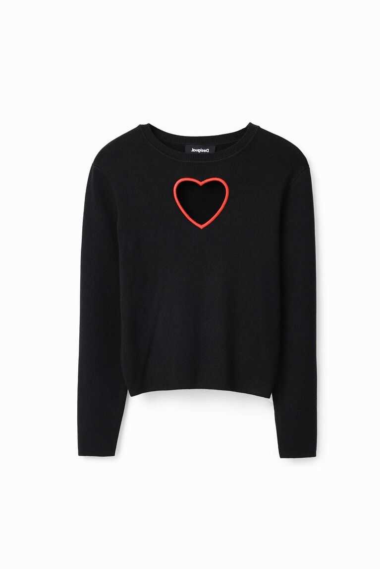 Dámské Svetry Desigual Cut-out heart pullover | 032478YAN