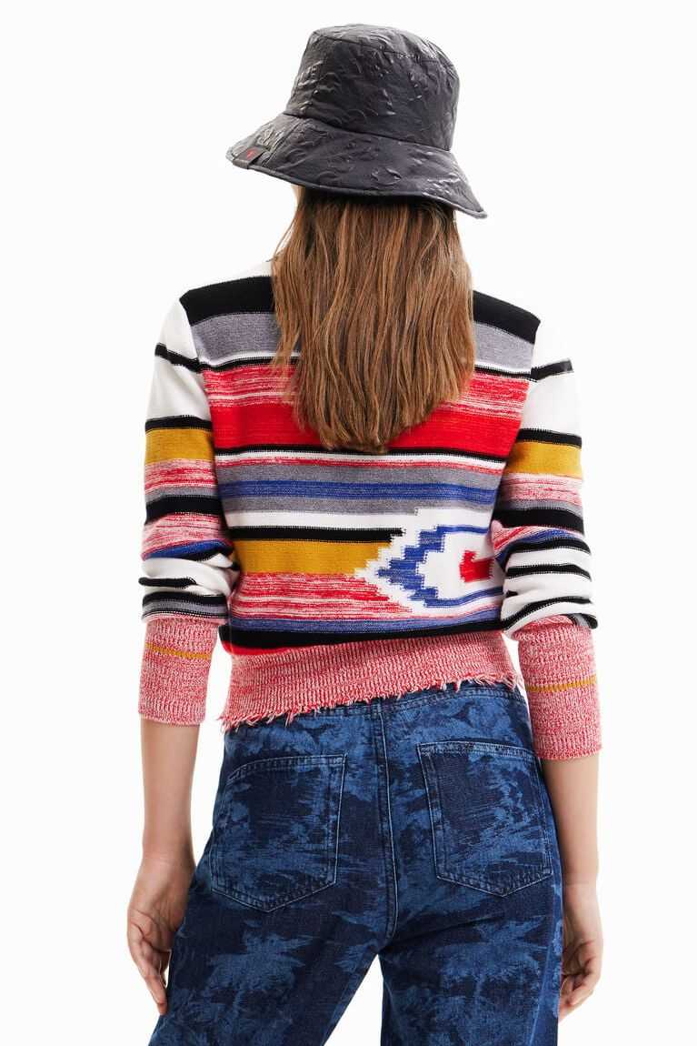 Dámské Svetry Desigual Ethnic striped jumper | 185723FYV