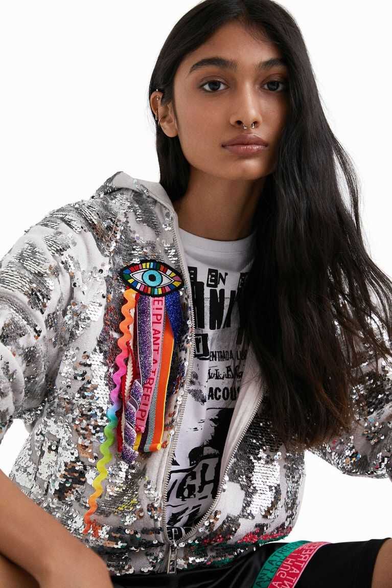 Dámské Svetry Desigual Johnson Hartig sequined hoodie | 407528JPV