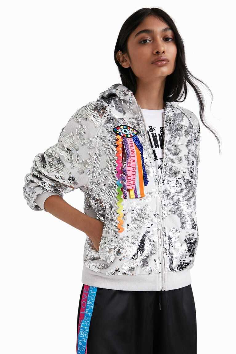 Dámské Svetry Desigual Johnson Hartig sequined hoodie | 407528JPV