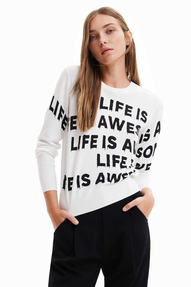 Dámské Svetry Desigual Life is awesome pullover | 728354LKO