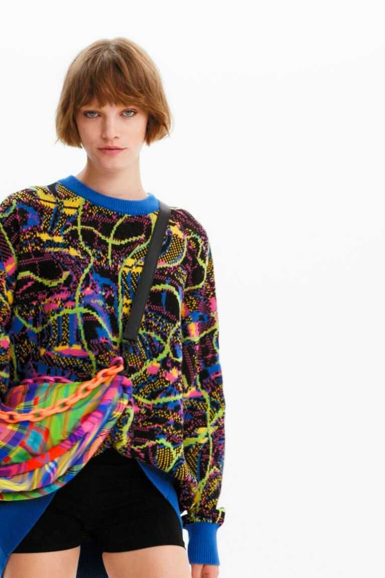 Dámské Svetry Desigual Maria Escote oversize jacquard pullover | 257810YGM