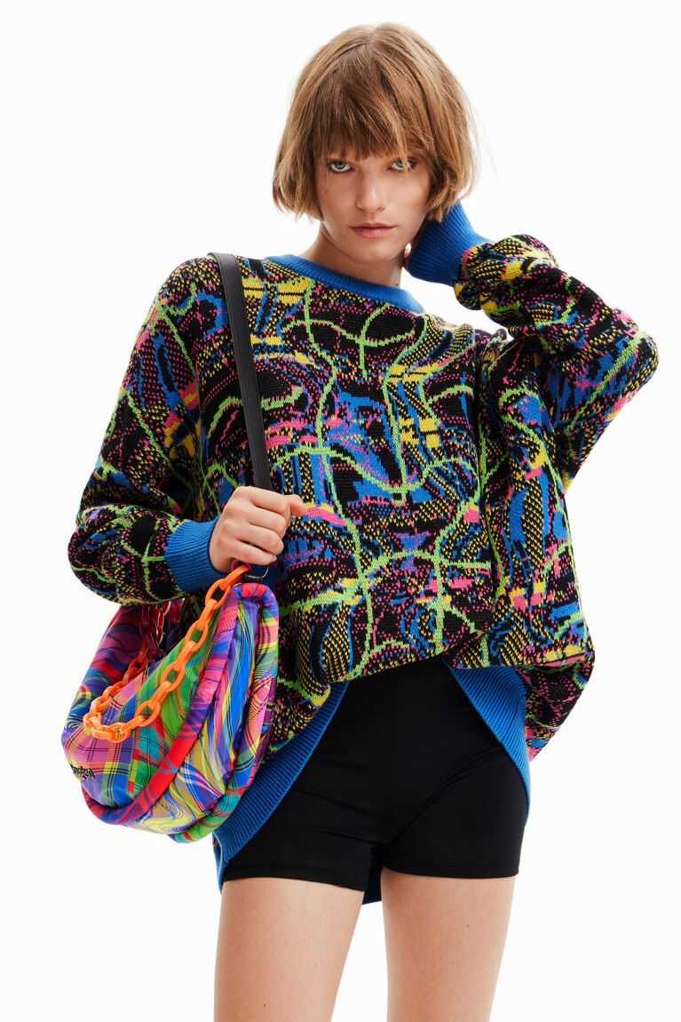 Dámské Svetry Desigual Maria Escote oversize jacquard pullover | 257810YGM