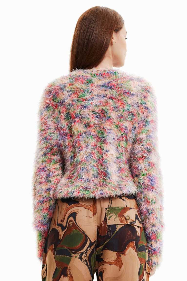 Dámské Svetry Desigual Multicoloured fur-effect jumper | 478531THC