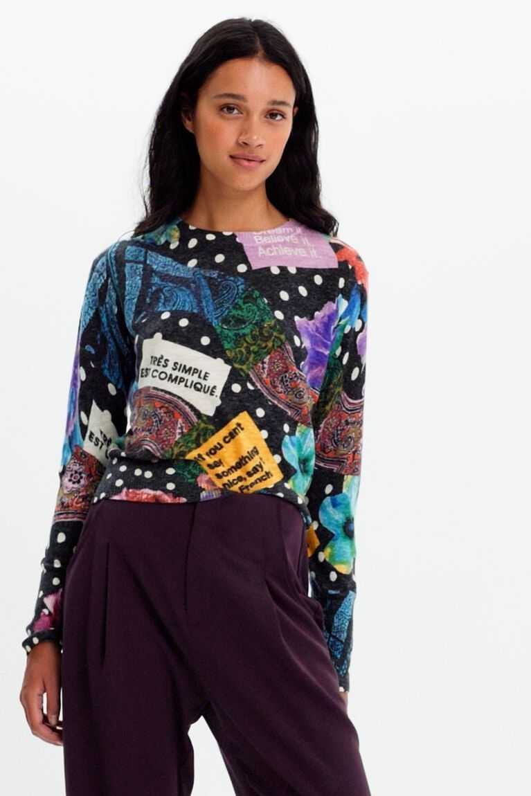 Dámské Svetry Desigual Polka dot and paisley jumper | 549127RDW