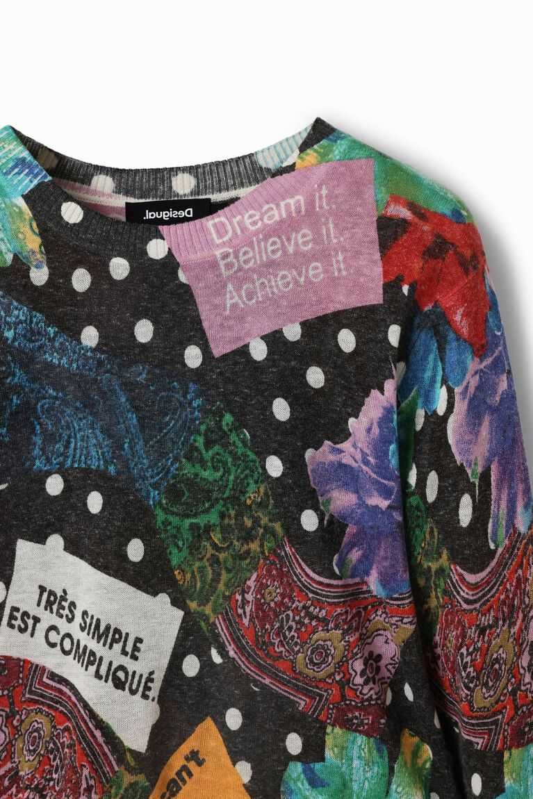 Dámské Svetry Desigual Polka dot and paisley jumper | 549127RDW