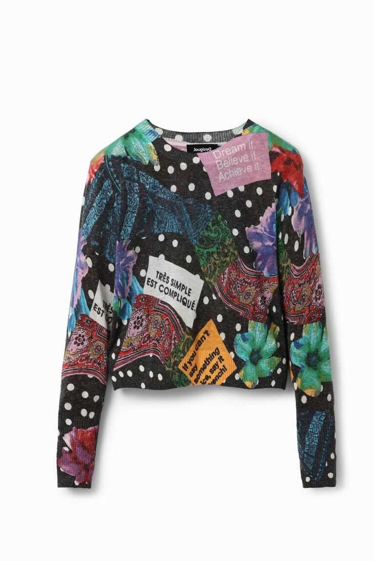 Dámské Svetry Desigual Polka dot and paisley jumper | 549127RDW