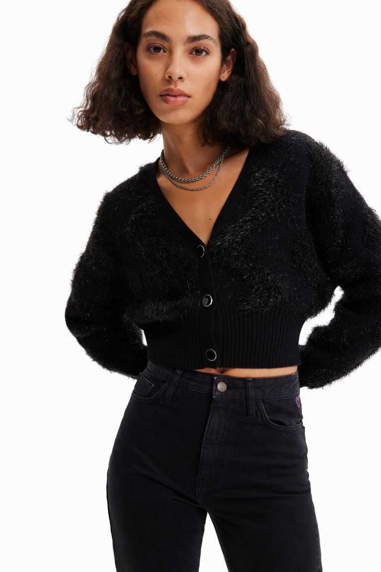 Dámské Svetry Desigual Shiny plush cardigan | 673958LEY