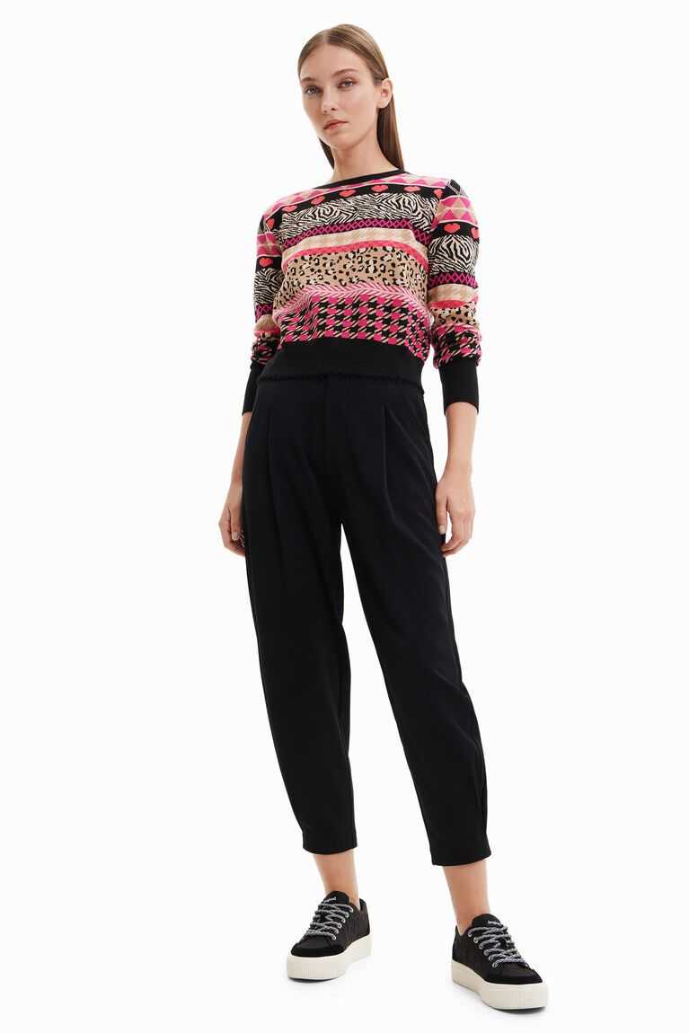 Dámské Svetry Desigual Slim border pullover | 195362HPW