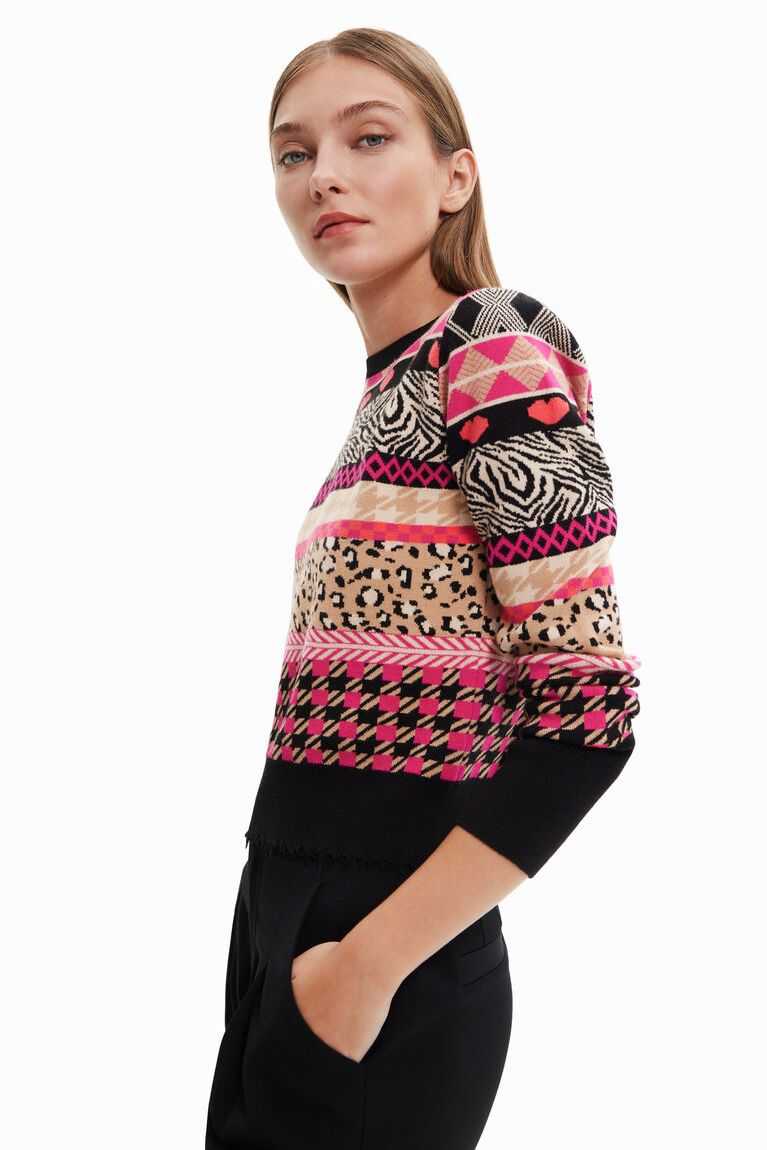 Dámské Svetry Desigual Slim border pullover | 195362HPW