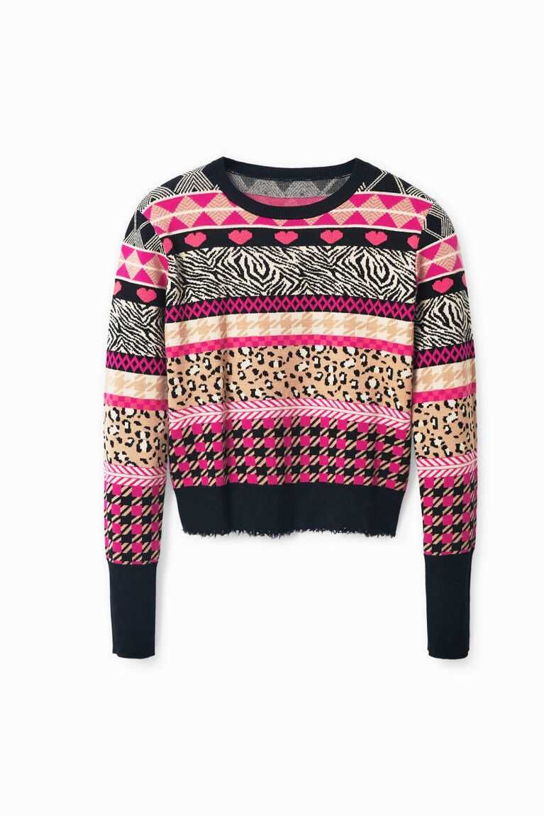 Dámské Svetry Desigual Slim border pullover | 195362HPW