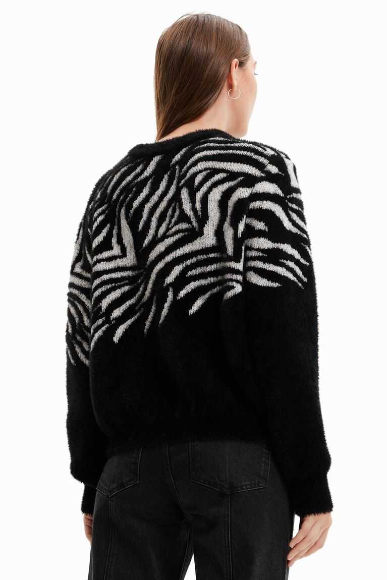 Dámské Svetry Desigual Zebra fur-effect pullover | 459831QZB