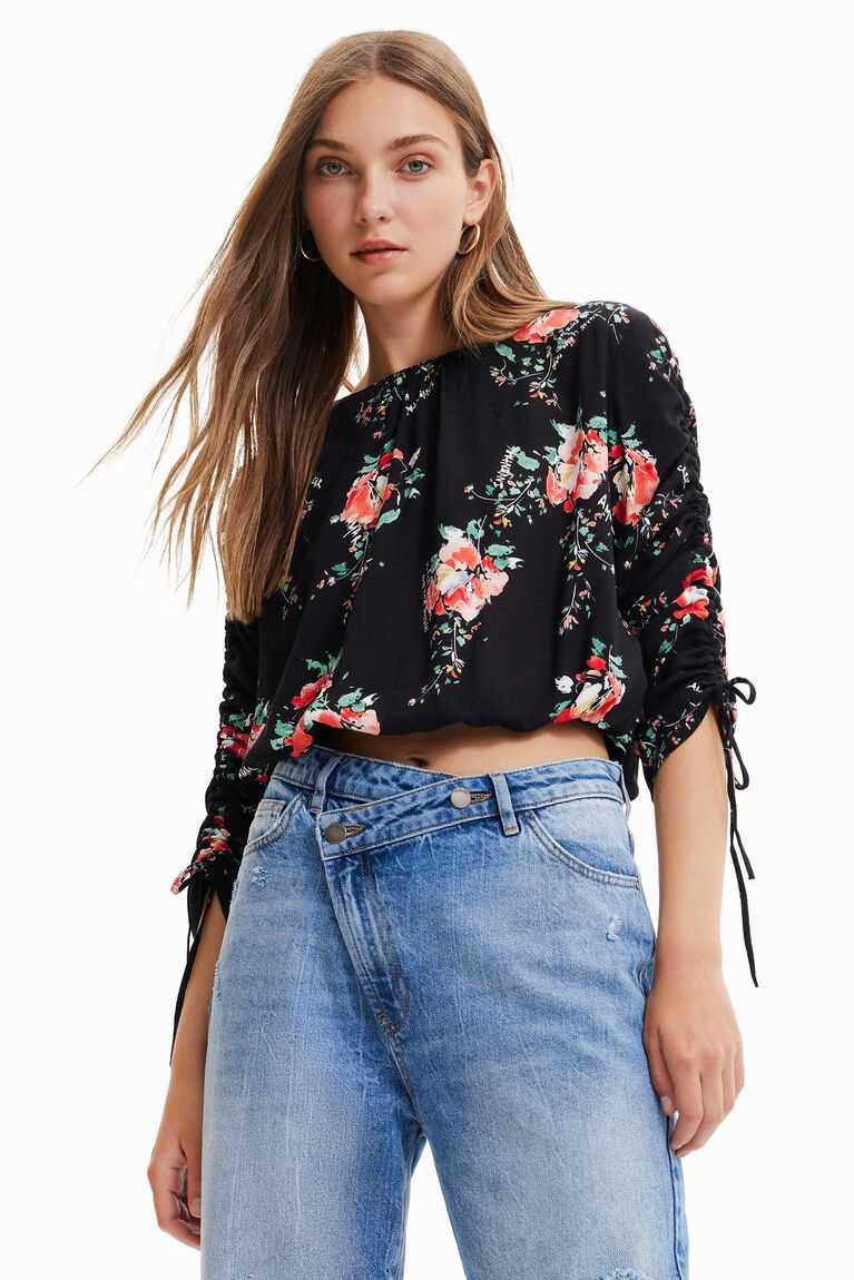 Dámské Topy Desigual Adjustable-sleeve floral blouse | 179543LIN