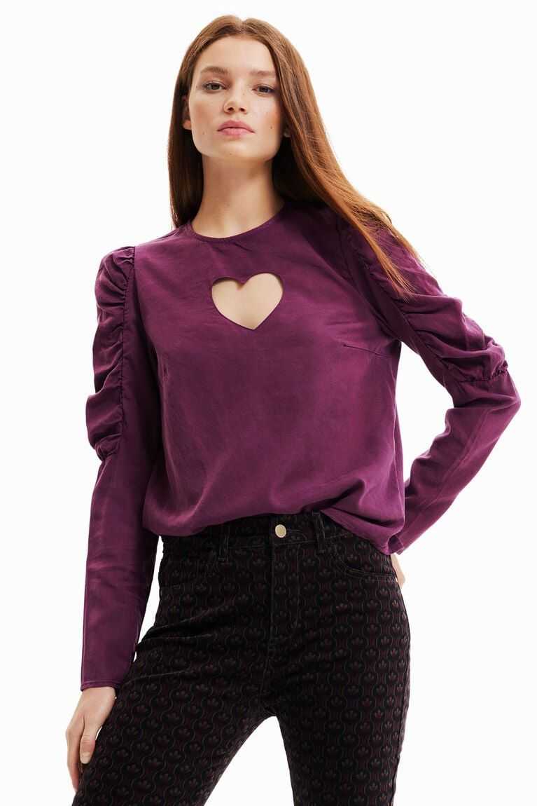 Dámské Topy Desigual Balloon-sleeve blouse with heart | 510746CRF