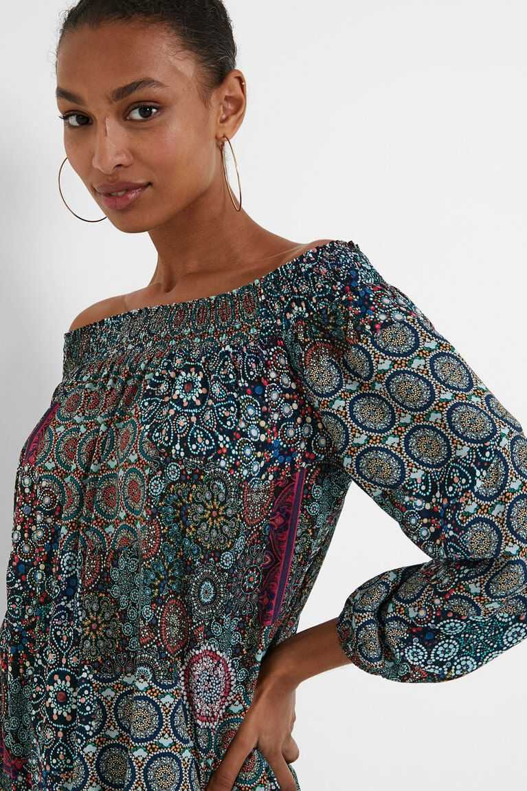 Dámské Topy Desigual Boho flounced blouse | 925304RWN