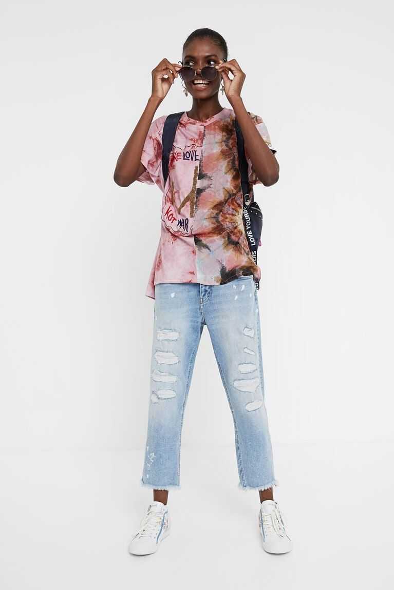 Dámské Topy Desigual Faded effect LOVE blouse | 892170NFH